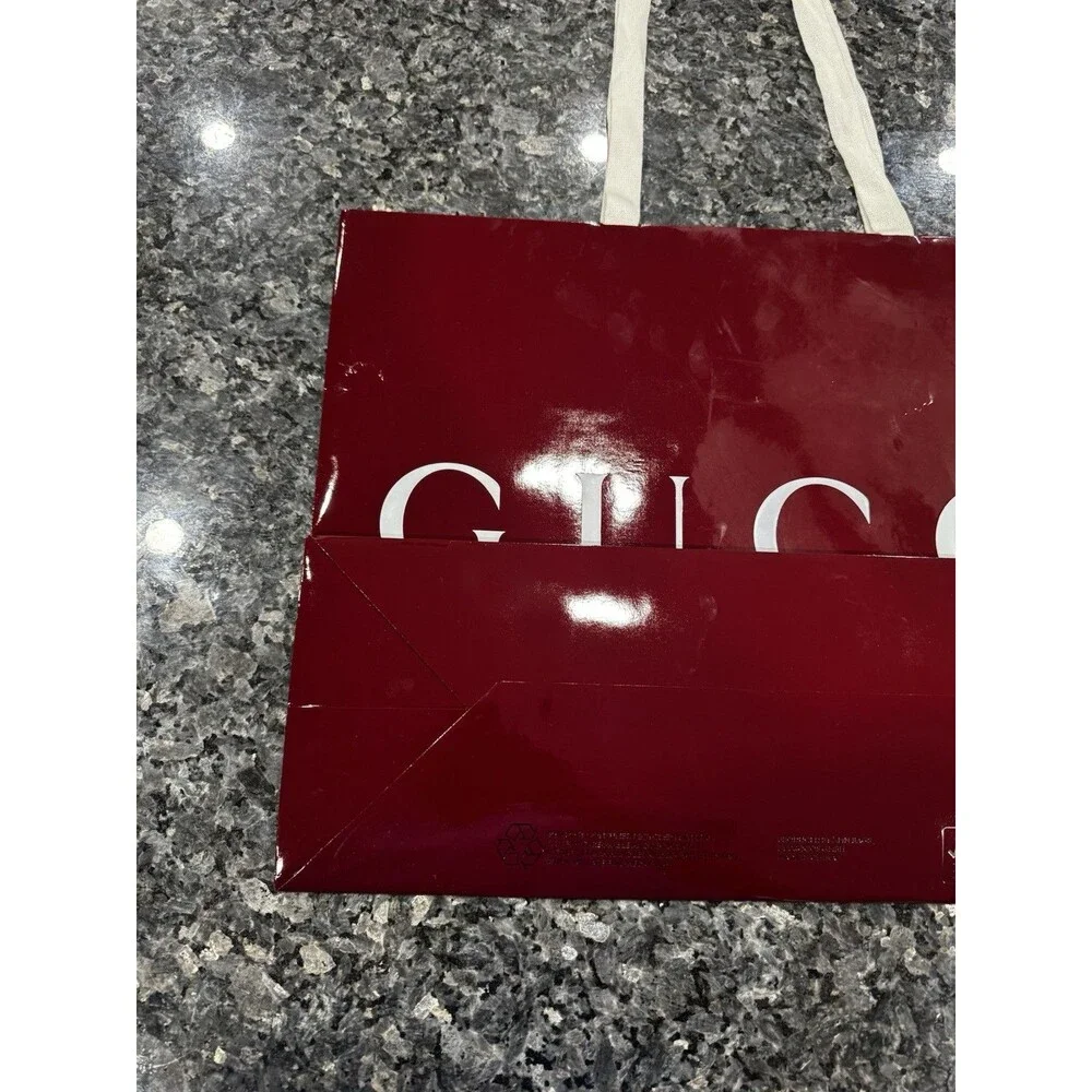 Gucci Shopping Gift Red Burgundy Dust Bag Receipt Holder 19